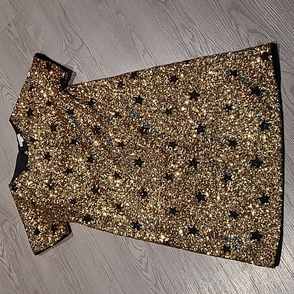 JCrew crewcuts gold sequin dress size 14